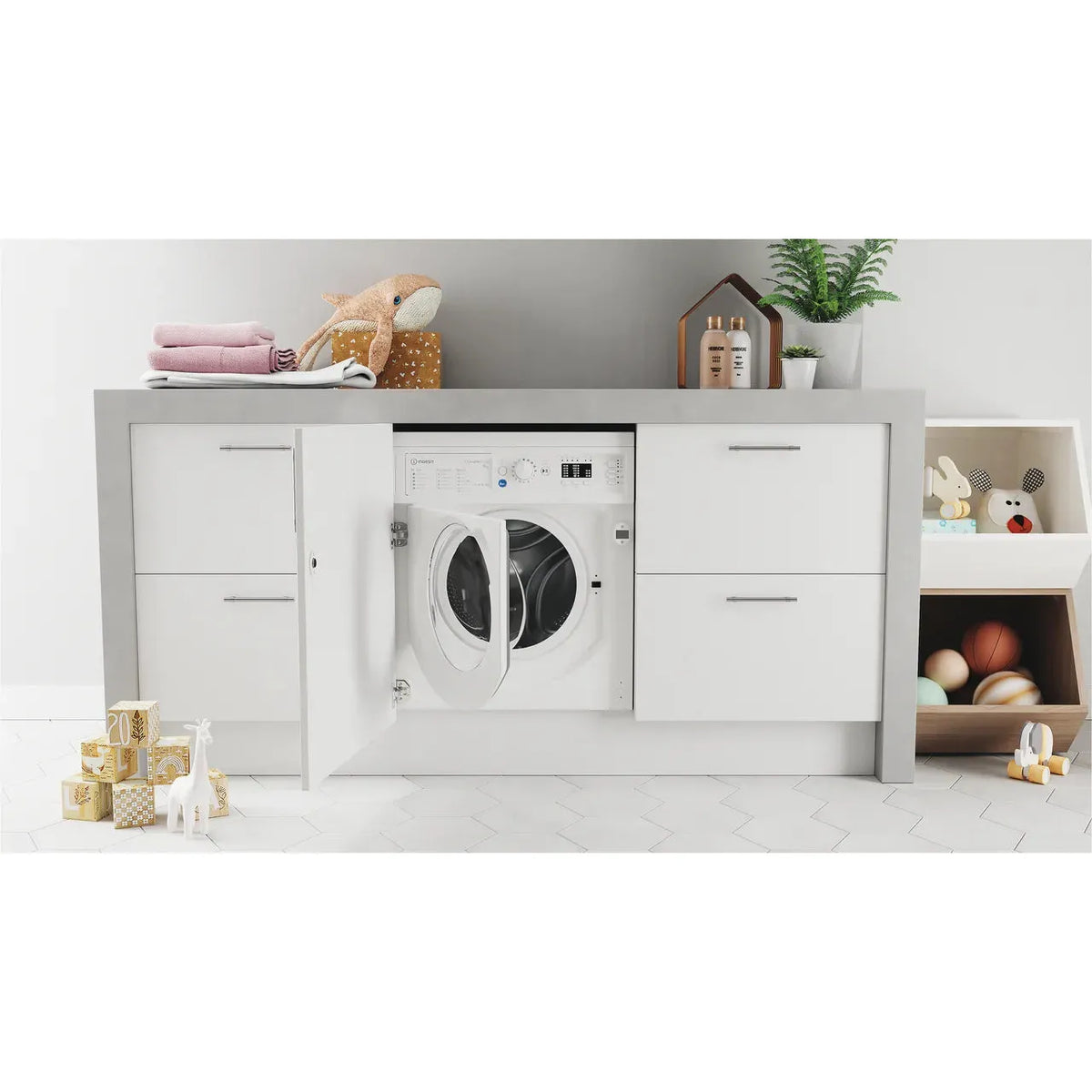 Indesit 9KG 1400RPM Integrated Washing Machine - White | BIWMIL91485UK