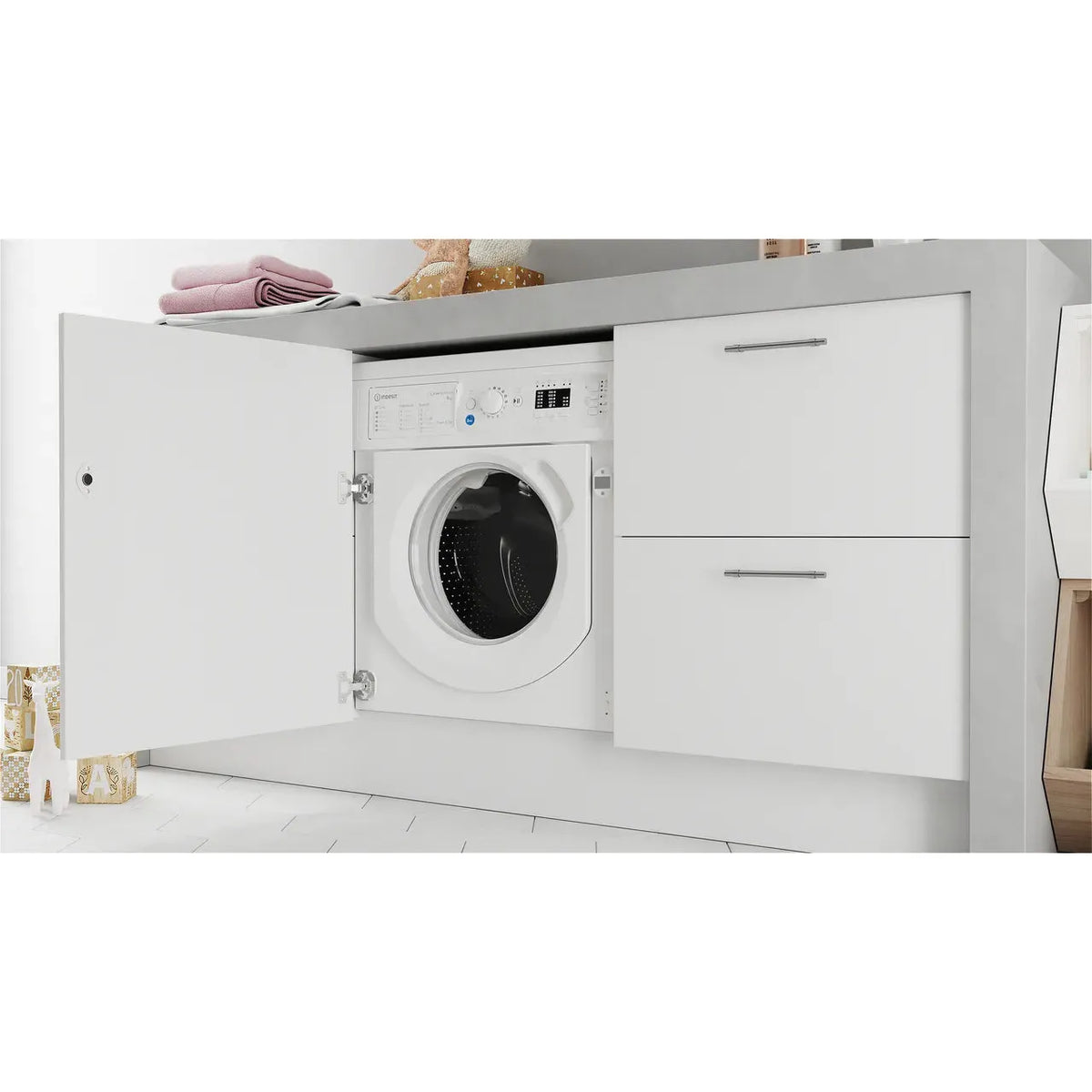 Indesit 9KG 1400RPM Integrated Washing Machine - White | BIWMIL91485UK