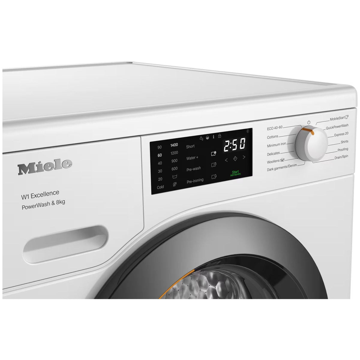 Miele W1 PWash 8KG 1400RPM Freestanding Washing Machine - Lotus White | WEB365WCS