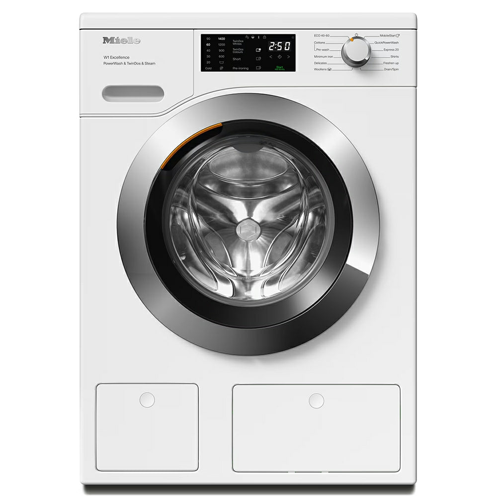 Miele PWash & TDos & Steam 9KG 1400RPM Freestanding Washing Machine - Lotus White | WEG885 WCS