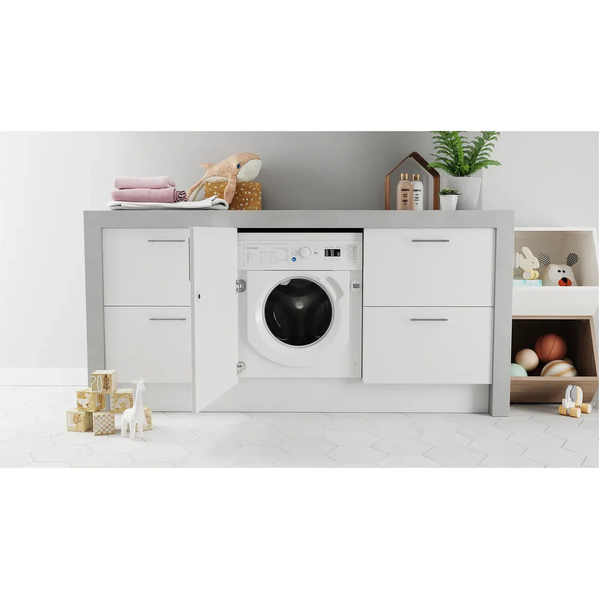 Indesit 9KG 1400RPM Integrated Washing Machine - White | BIWMIL91485UK
