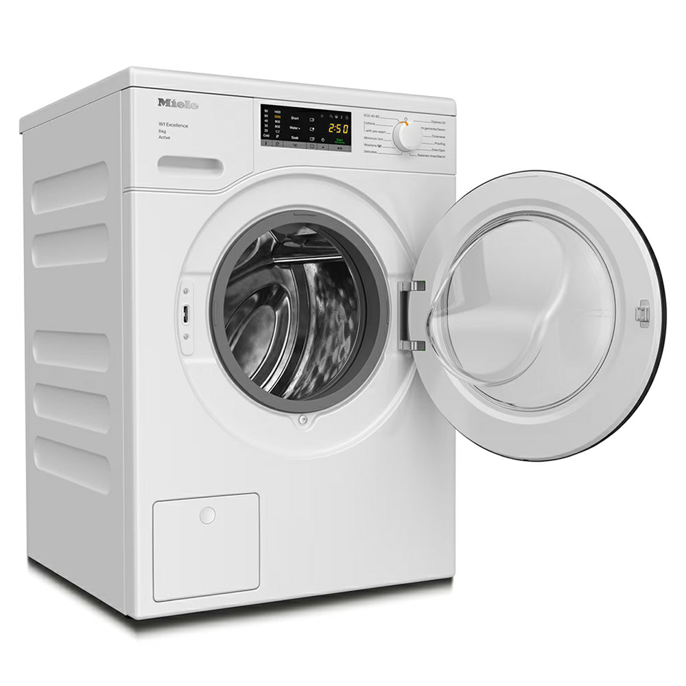 Miele W1 Active 8KG 1400RPM Freestanding Washing Machine - Lotus White | WEA 125