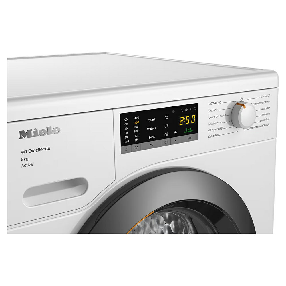 Miele W1 Active 8KG 1400RPM Freestanding Washing Machine - Lotus White | WEA 125