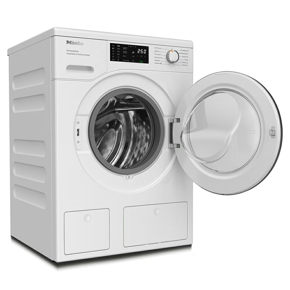 Miele PWash & TDos & Steam 9KG 1400RPM Freestanding Washing Machine - Lotus White | WEG885 WCS